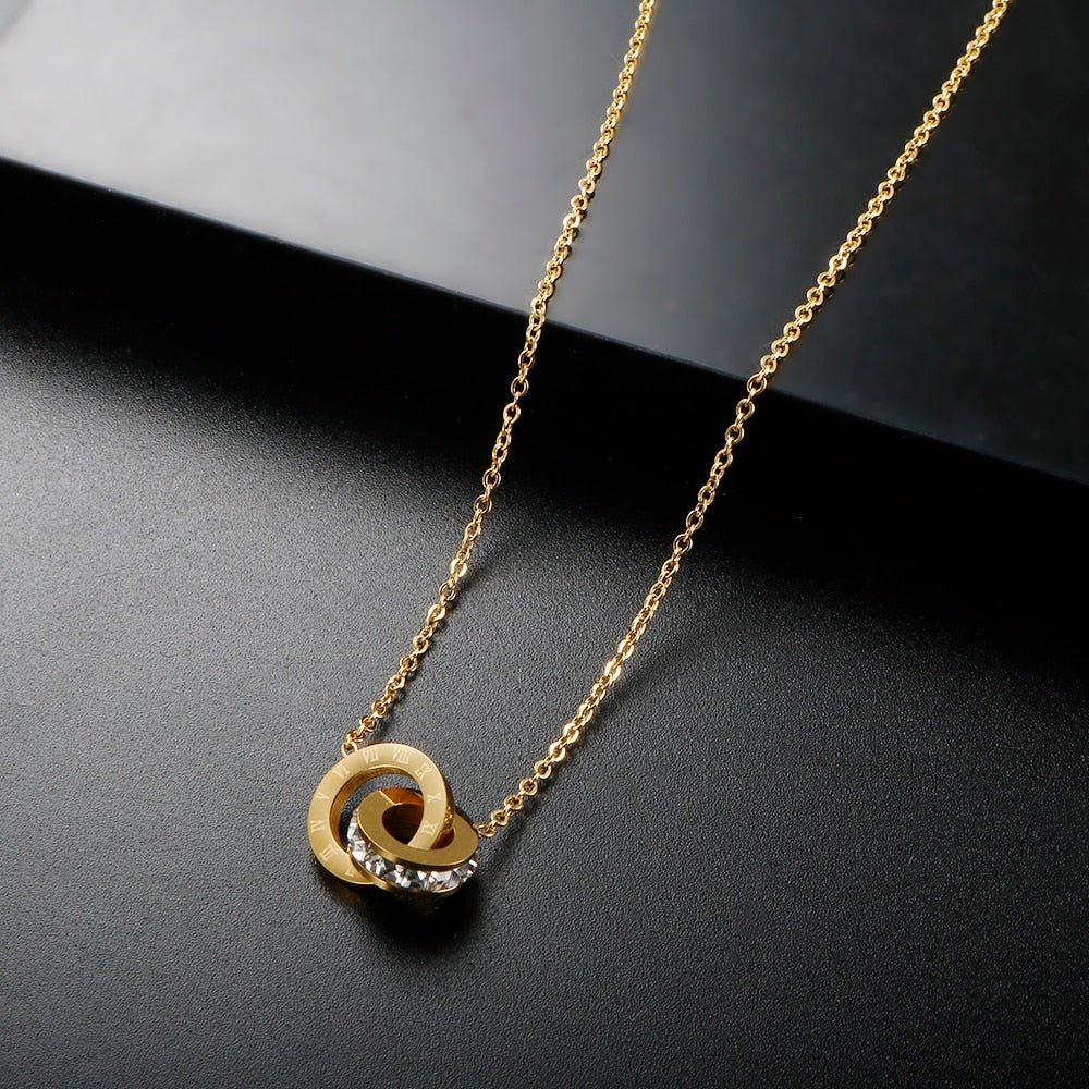 Collar Imperial Piedra Zirconia Bañado en Oro 18K