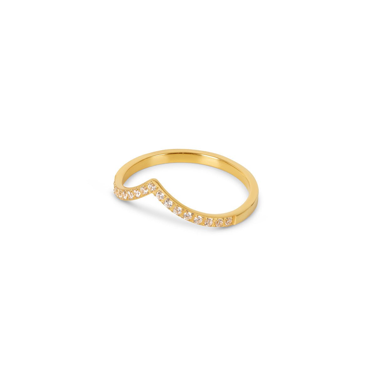 Anillo Trinity Zirconia Bañado en Oro 18K