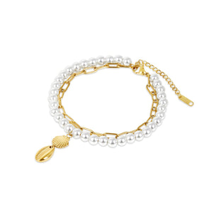 Tobillera Noronha Perla Bañada en Oro de 18k