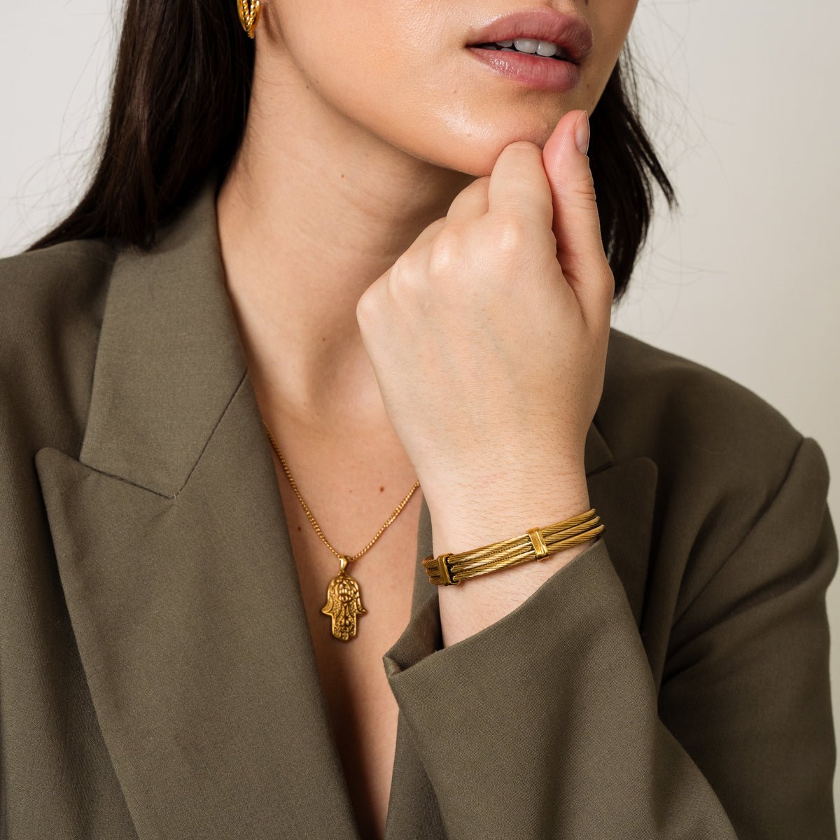 Brazalete Wire Bañado en Oro de 18k