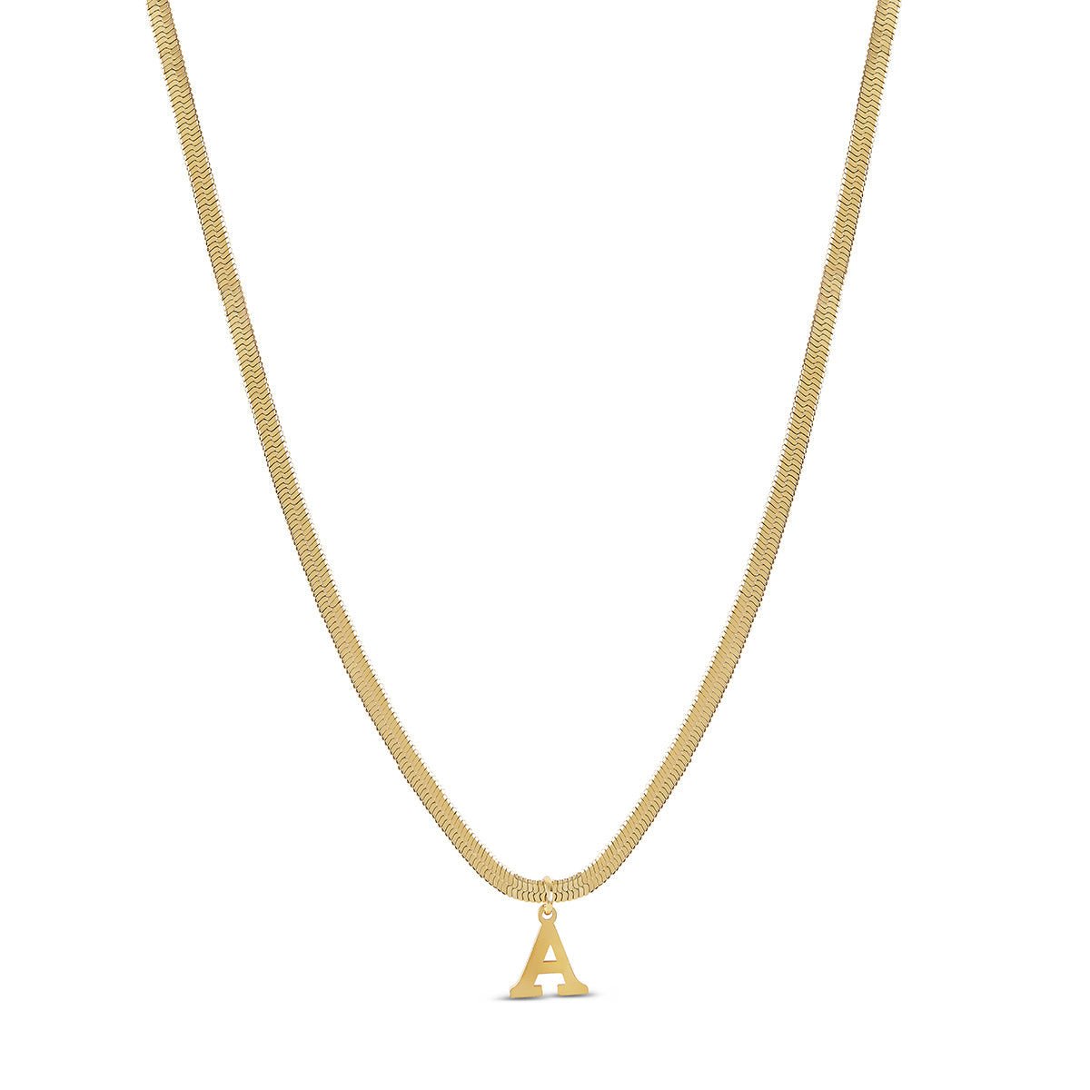 Collar Letra Inicial Malla Bañado en Oro de 18K