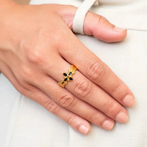 Anillo Ajustable Blossom Bañado en Oro de 18K