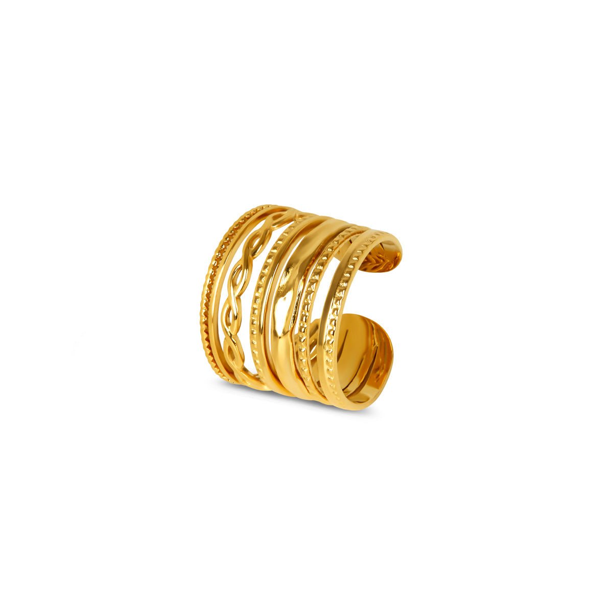 Anillo Royale Ajustable Bañado en Oro de 18k