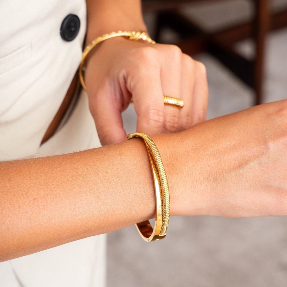 Brazalete Dupla Harmonia Bañado en Oro 18k