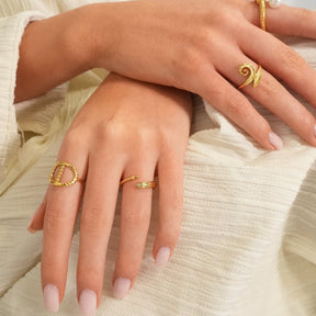 Anillo Éclat Ajustable Bañado en Oro 18k