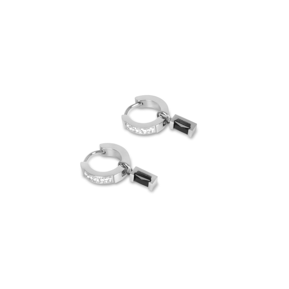 Aro Argola Black Diamond - Plata