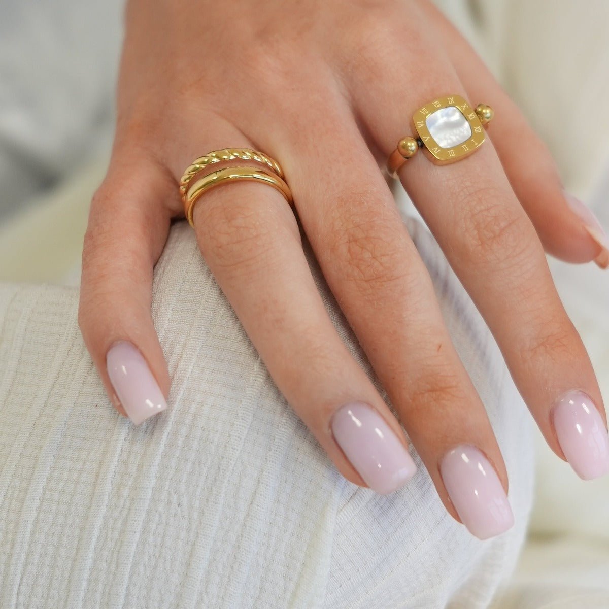 Anillo Duo Bañado en Oro 18k