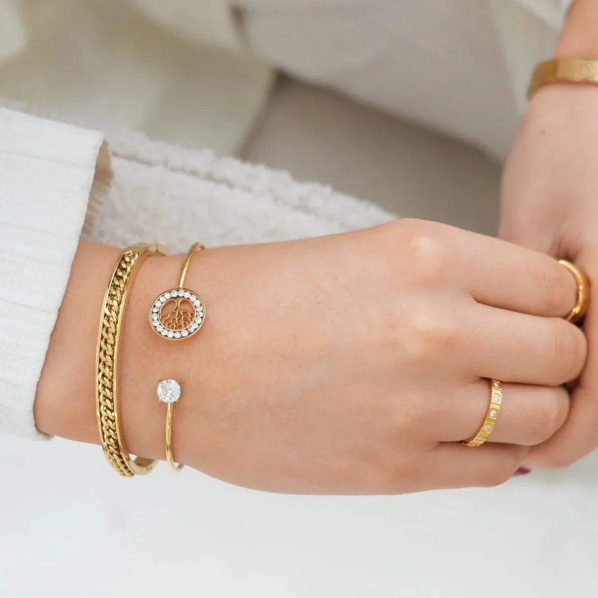 Brazalete Elos Bañado en Oro 18K