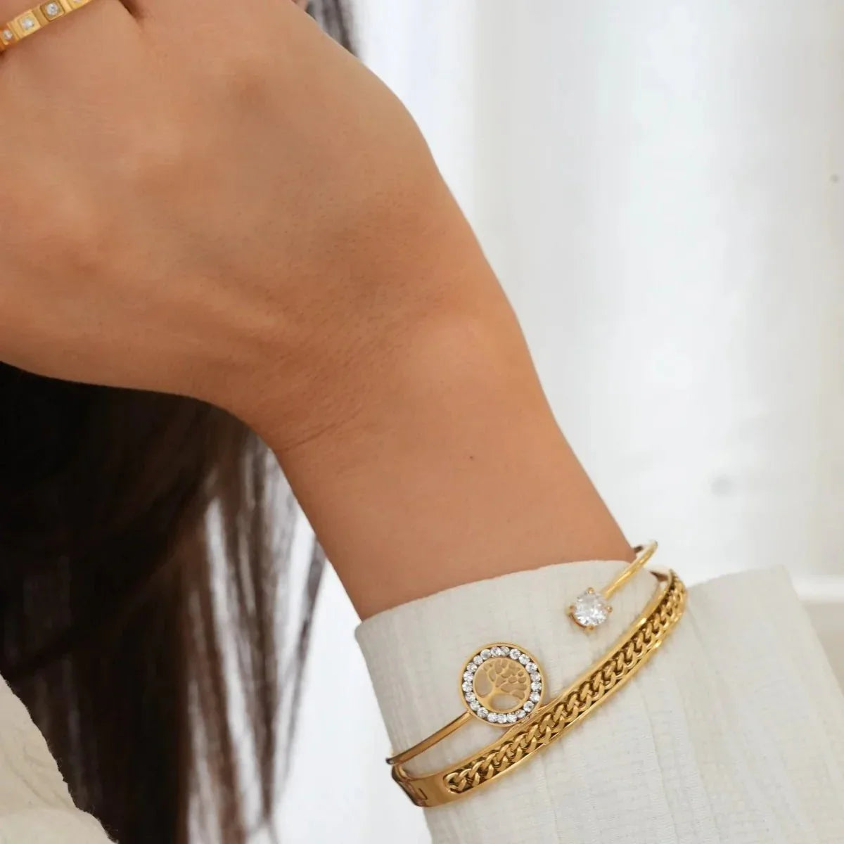Brazalete Elos Bañado en Oro 18K