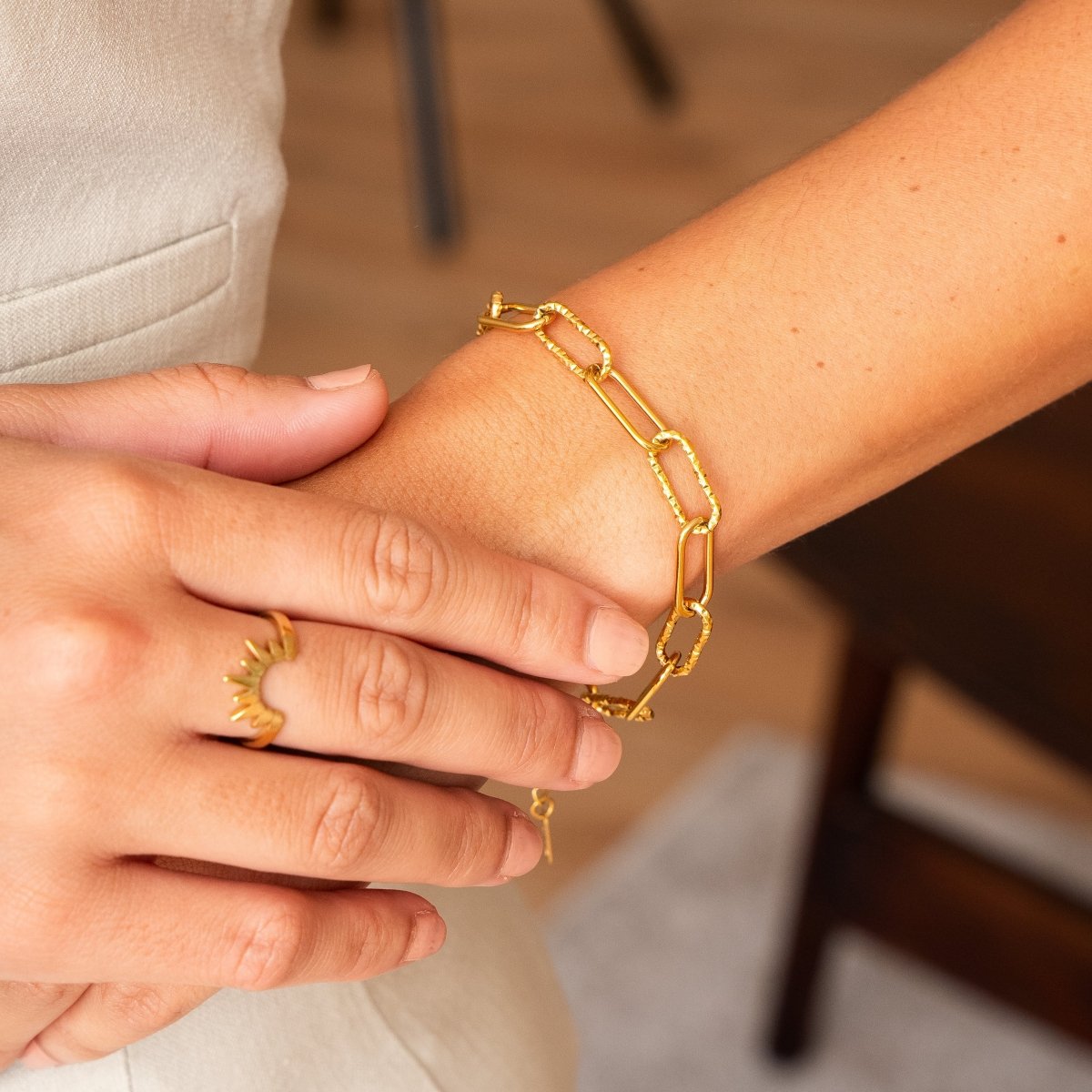 Anillo Sunrise Bañado en Oro 18K