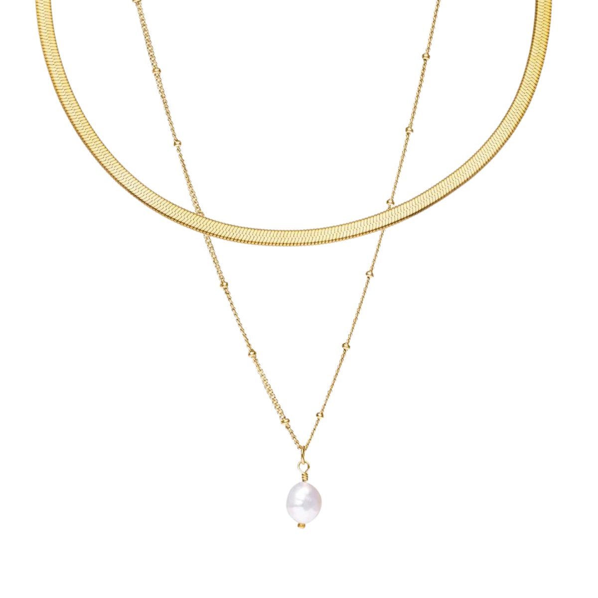 Mix Shine Collar Duplo Bañado en Oro 18k