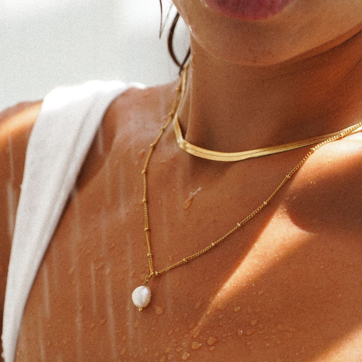 Mix Shine Collar Duplo Bañado en Oro 18k