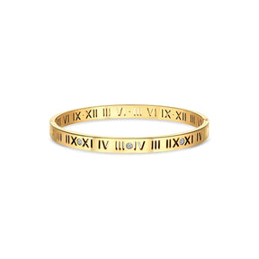 Brazalete Algarismo Romanos Bañado en Oro 18K