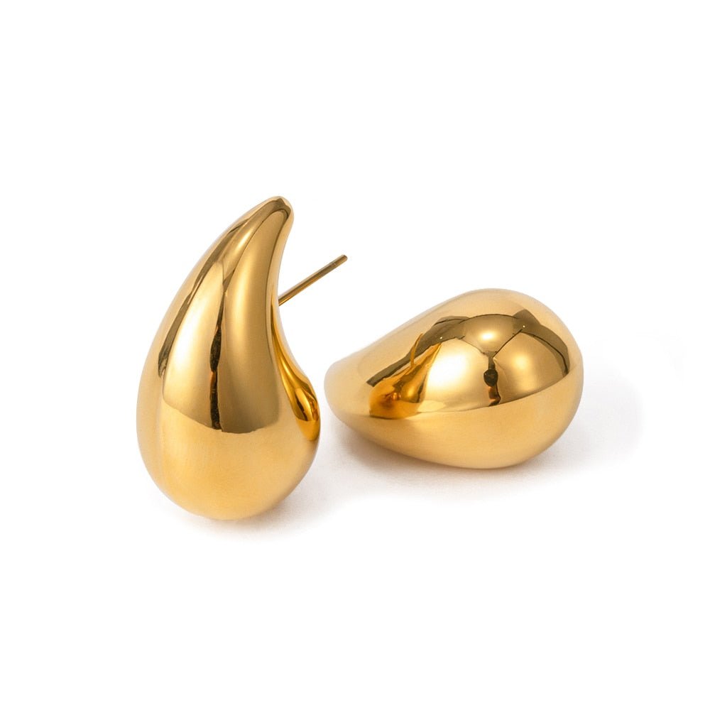Aro Gota Hailey Bañado en Oro 18k