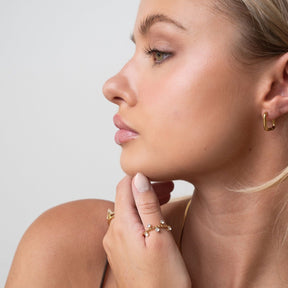 Aro Argola Quadrado Bañado en Oro 18k