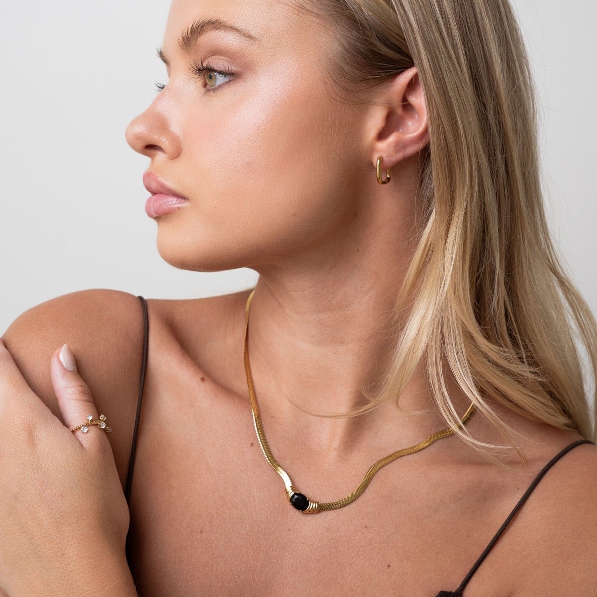 Aro Argola Quadrado Bañado en Oro 18k