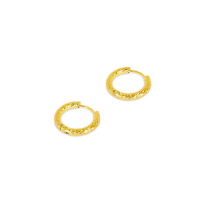 Aro de Argola Texturizado Bañado en Oro 18K