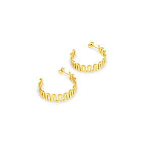 Aro Zig Zag Bañado en Oro 18k
