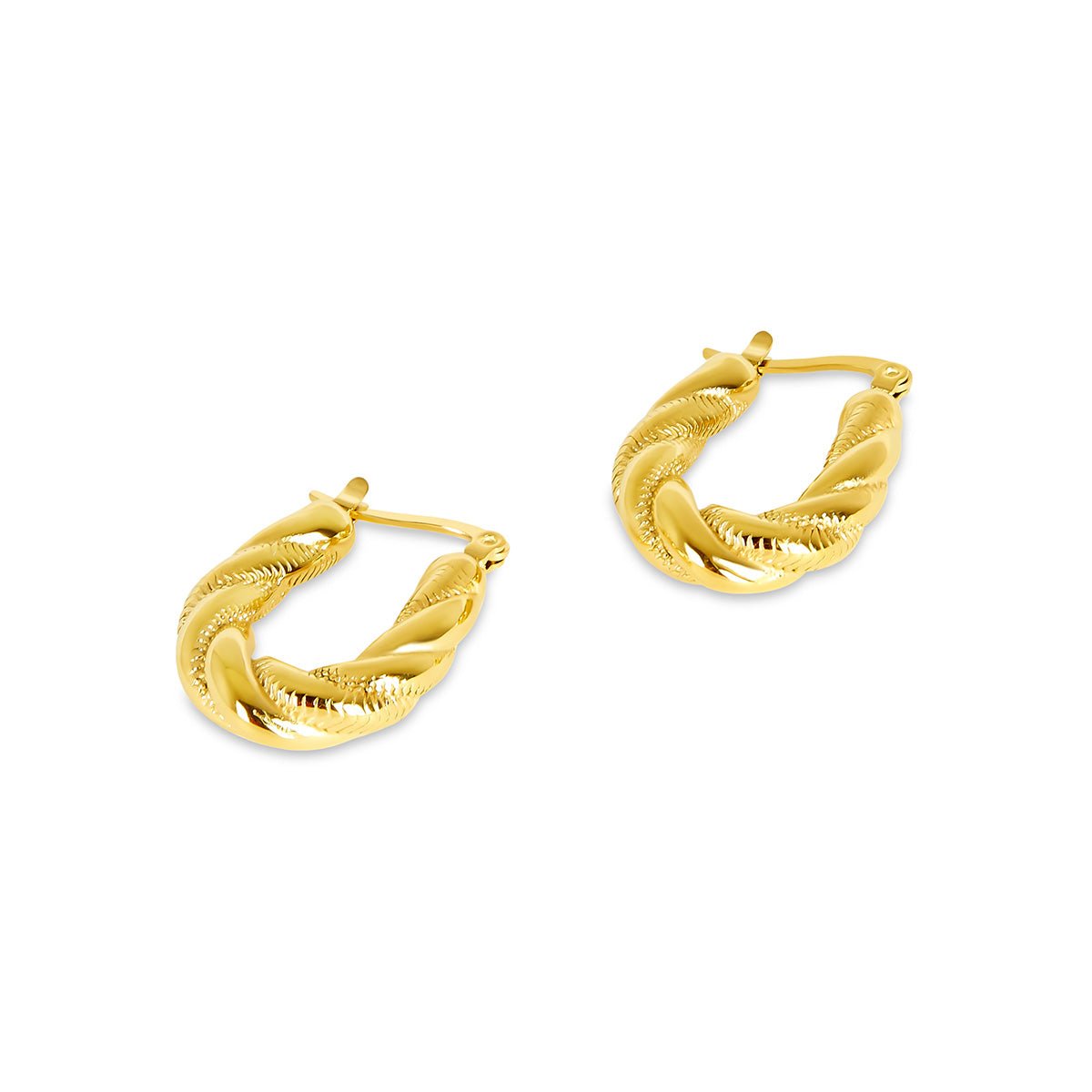 Aro de Argola Torcido Bañado en Oro 18K