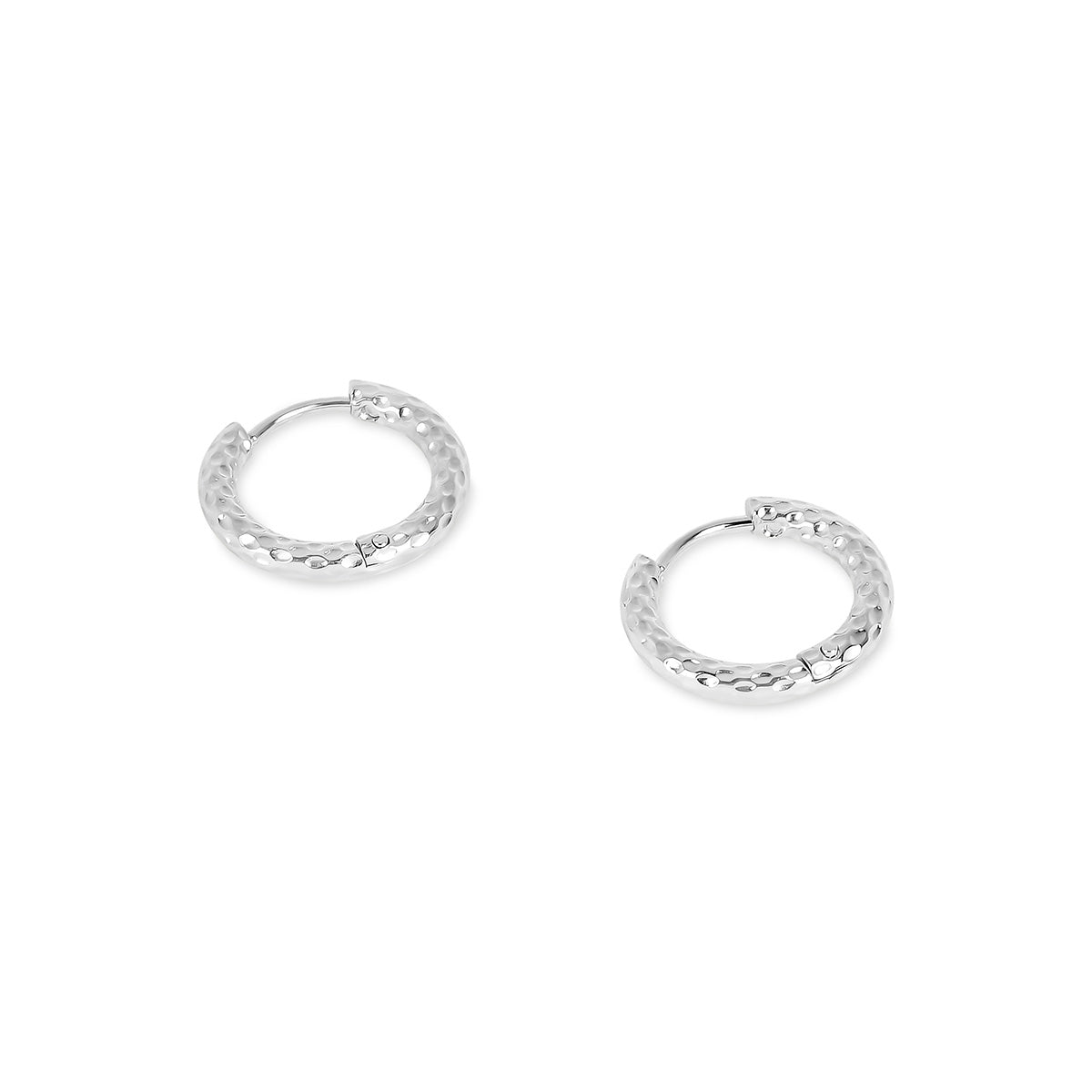 Aro de Argola Texturizado - Plata