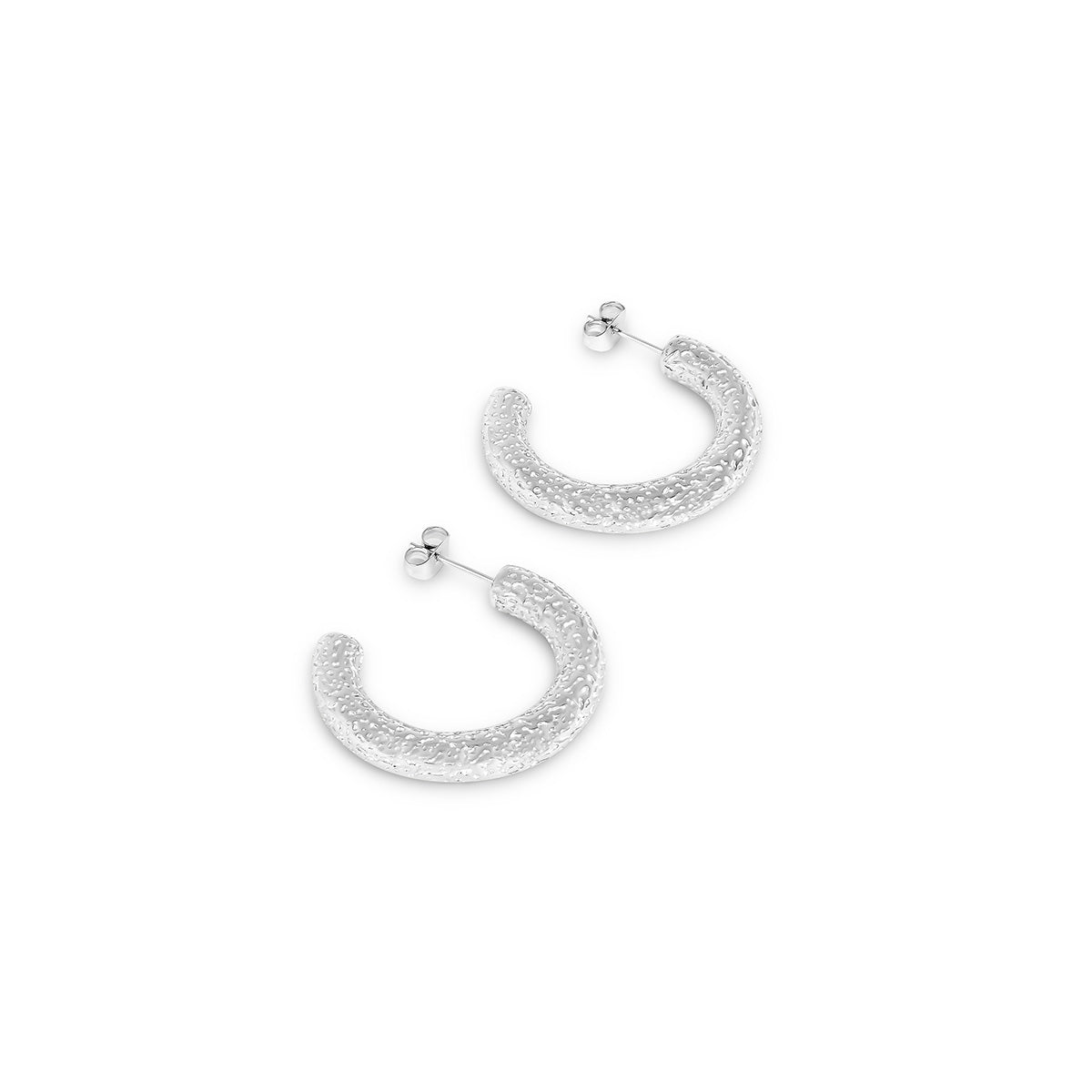 Aro de Argola Textura - Plata