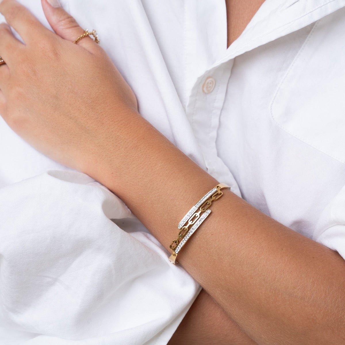 Brazalete Donatela Bañado en Oro 18K