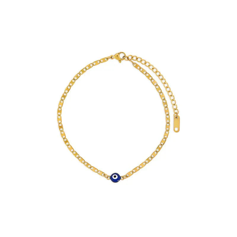 Tobillera Olho Grego Bañado en Oro 18k