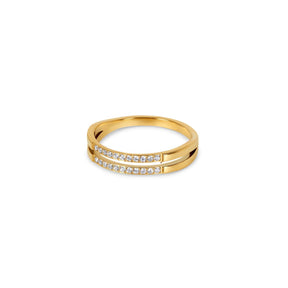 Anillo Duplo Camada Bañado en Oro 18k