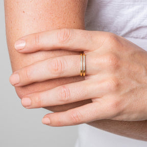 Anillo Duplo Camada Bañado en Oro 18k