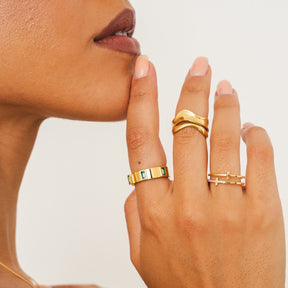 Anillo Cruz Bañado en Oro 18k