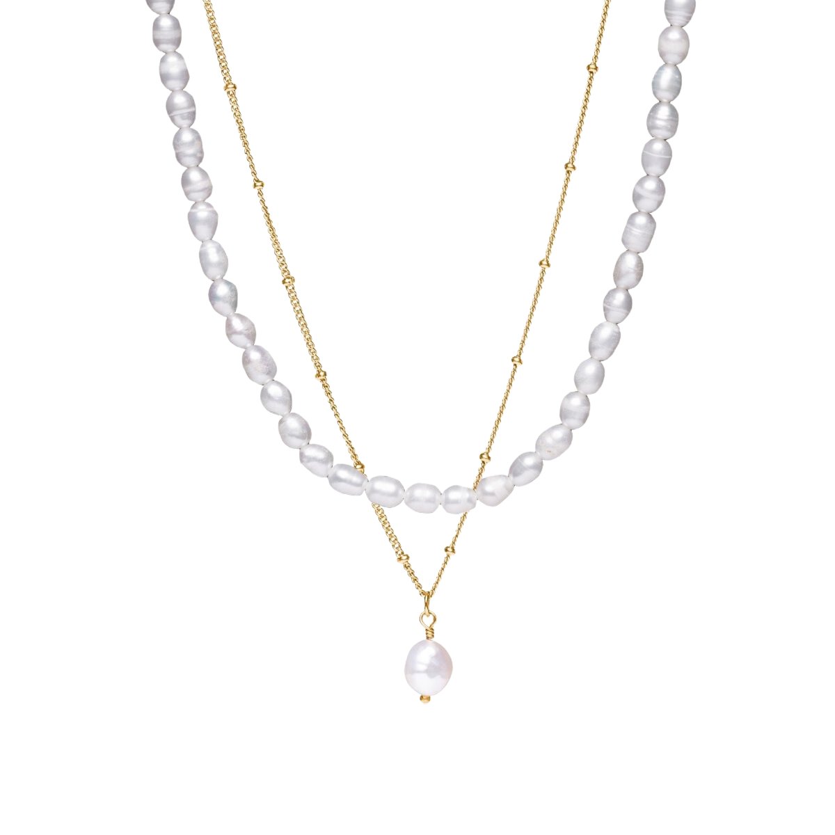 Mix Aloha Collar Duplo Bañado en Oro 18k