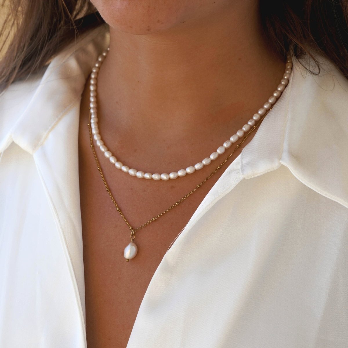 Mix Aloha Collar Duplo Bañado en Oro 18k