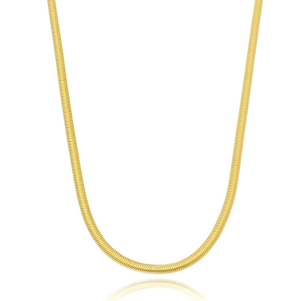 Collar Malha Snake Fina 2mm Bañado en Oro 18k