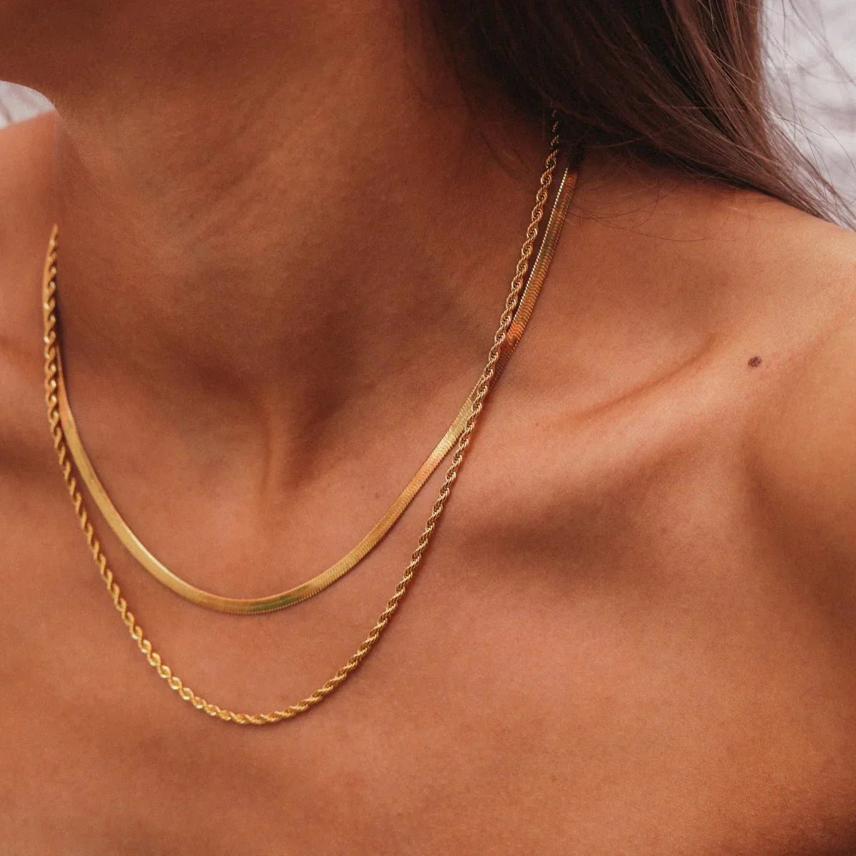 Mix Collar Melina Bañado en Oro 18k