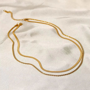 Mix Collar Melina Bañado en Oro 18k