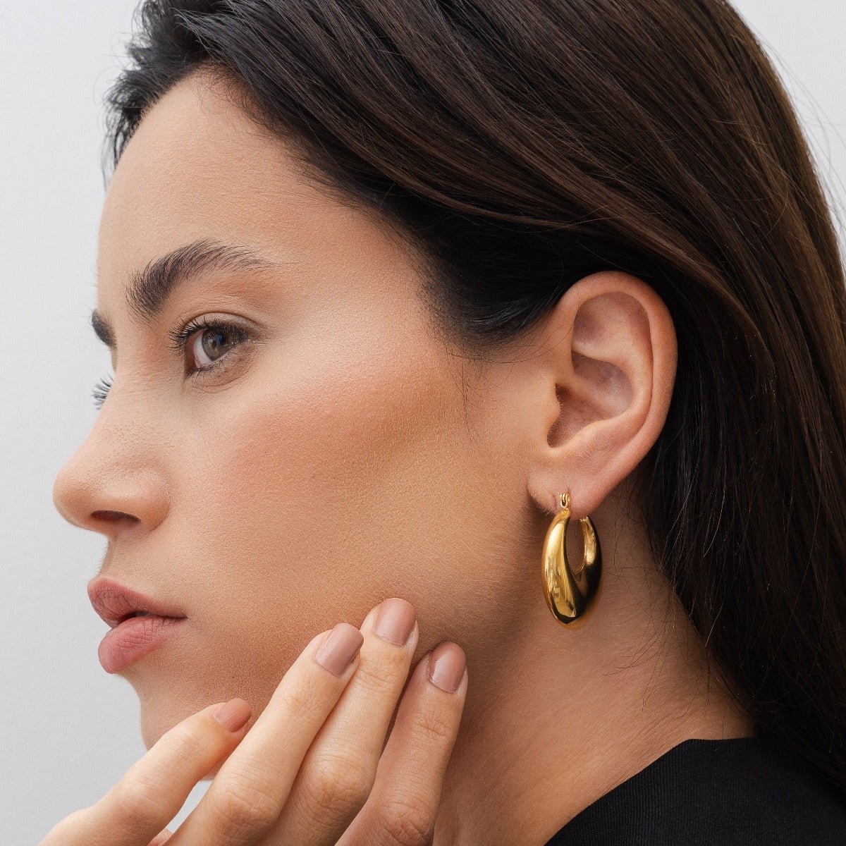 Aros de Argola Bold Eva Bañado en Oro 18k
