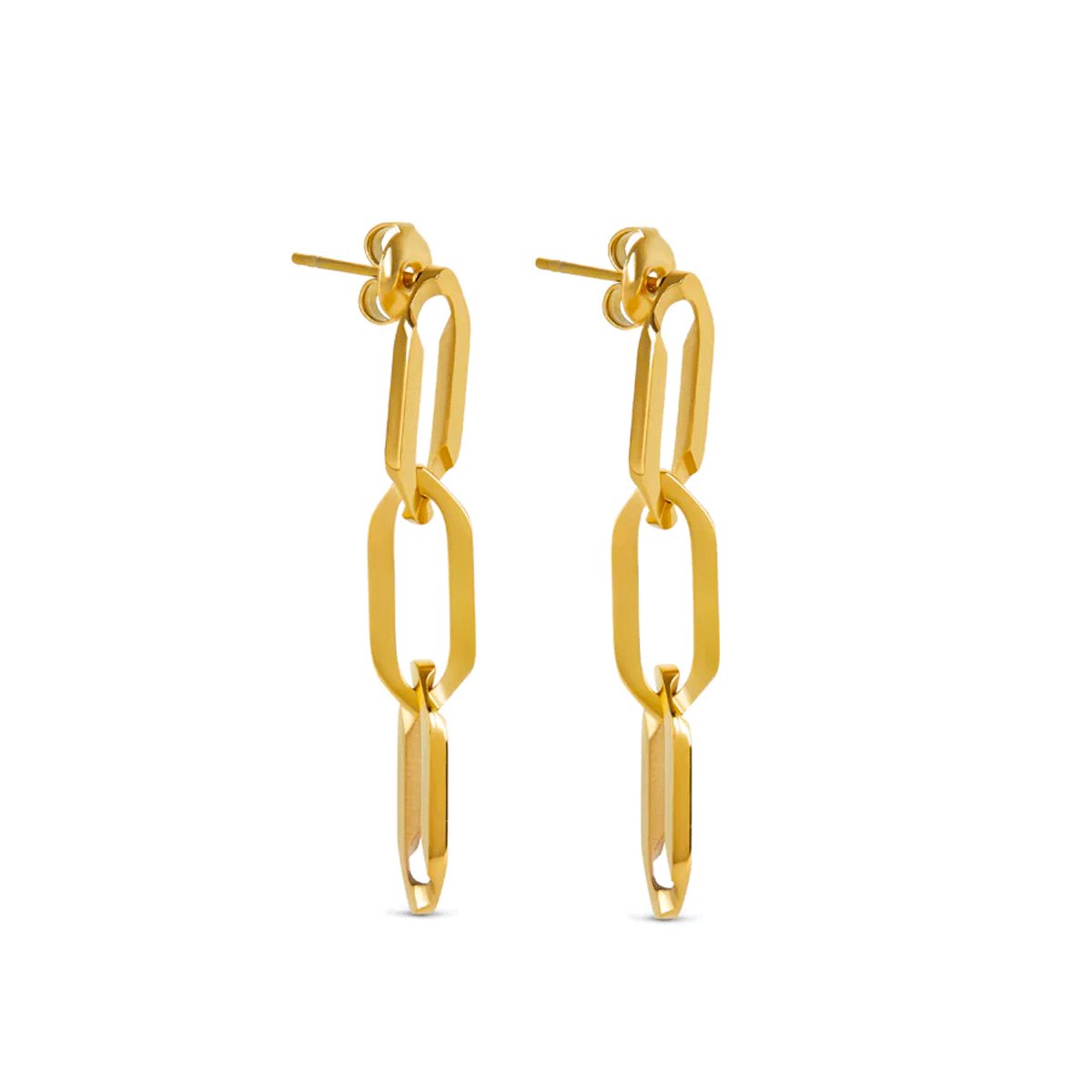 Aros Pendentes Elo Bañado en Oro 18k