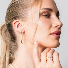 Aros Pendentes Elo Bañado en Oro 18k