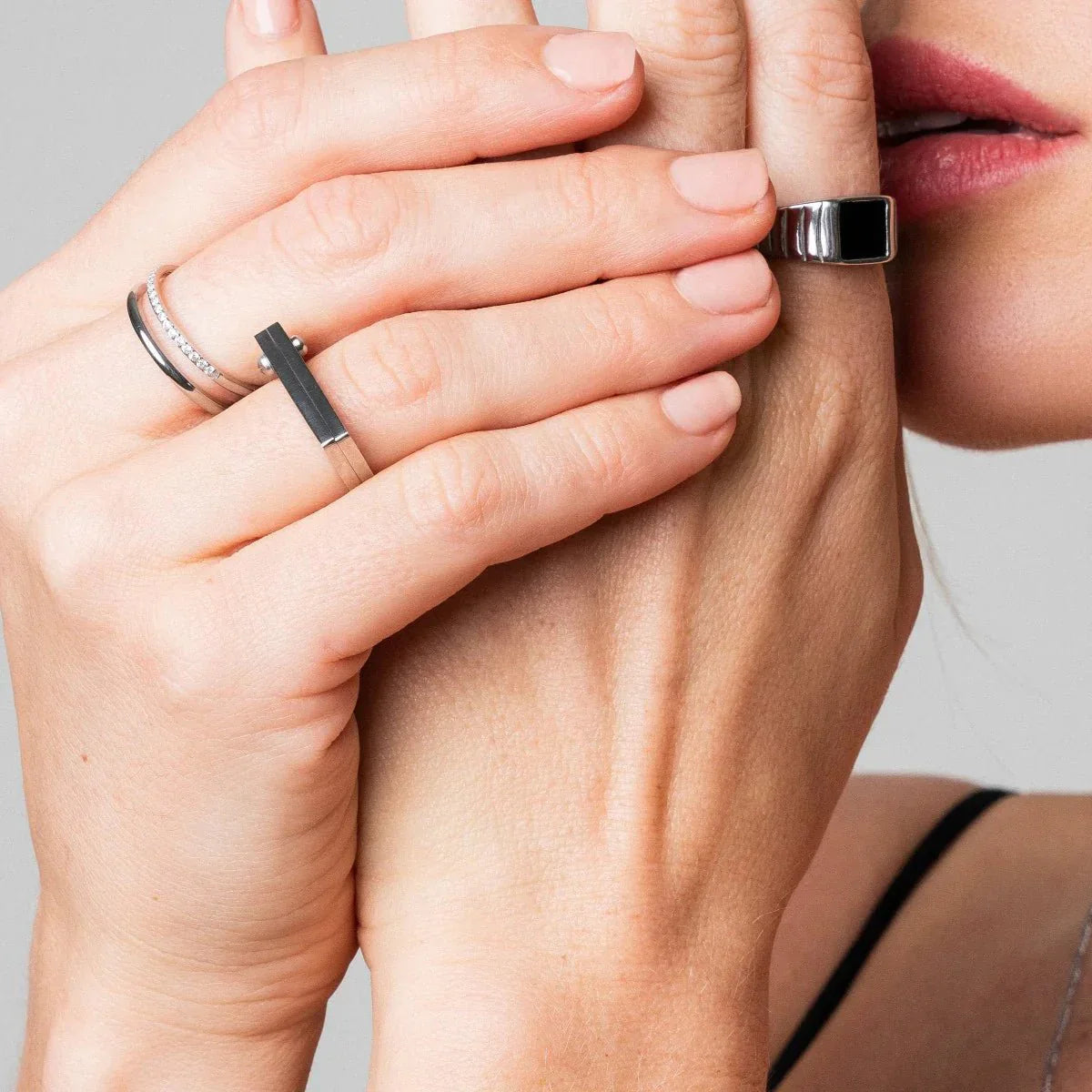 Anillo Parafuso Plano - Plata