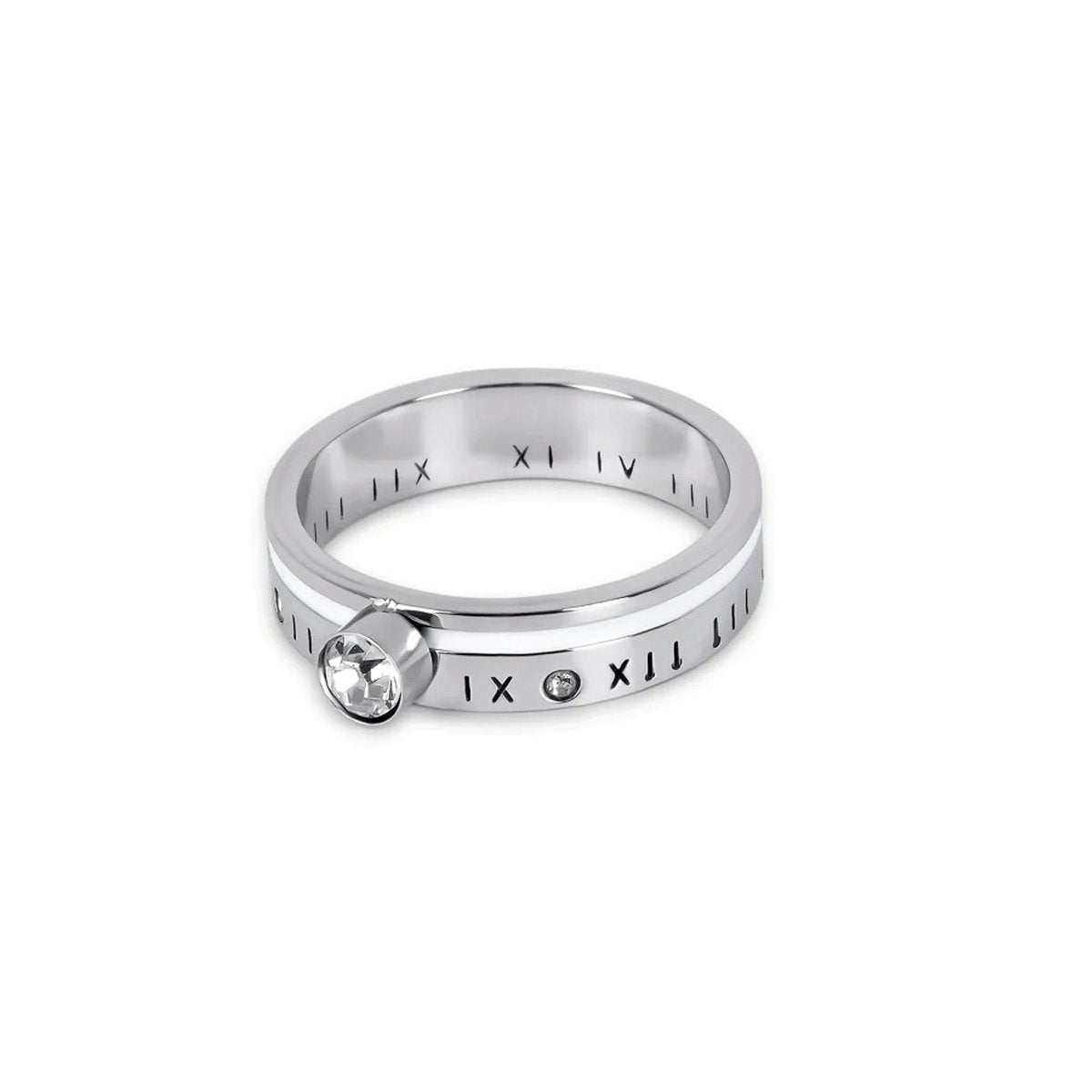 Anillo Rainha Piedra Cristal - Plata
