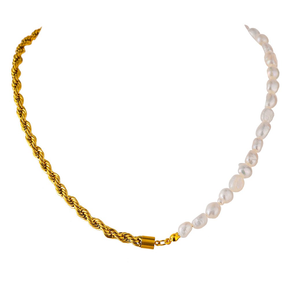Collar Baiano Com Pérolas Bañado en Oro 18k