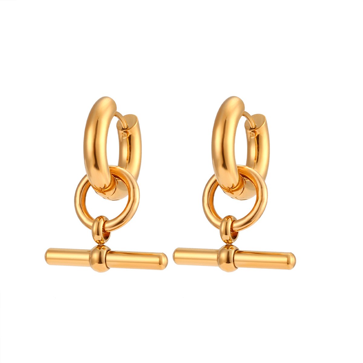 Aro de Barra em T Bañado en Oro 18k