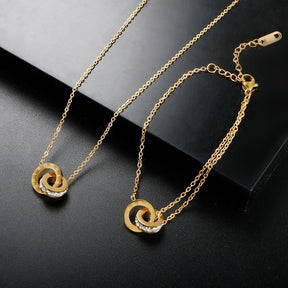 Collar Imperial Piedra Zirconia Bañado en Oro 18K