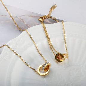 Collar Imperial Piedra Zirconia Bañado en Oro 18K