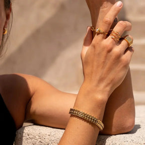 Pulsera Link Bañado en Oro 18k