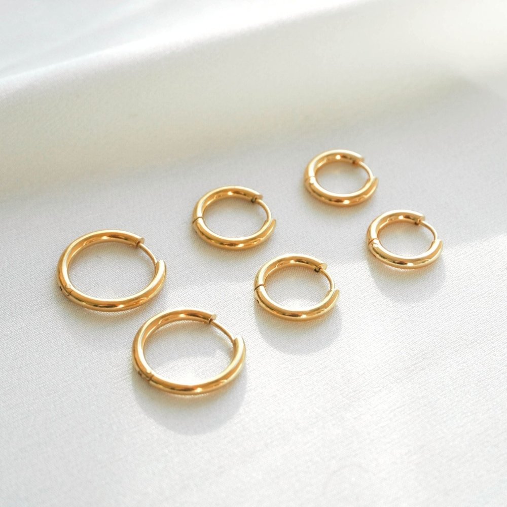 Aro Trío de Argolas Bañado en Oro 18K
