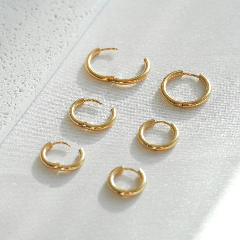 Aro Trío de Argolas Bañado en Oro 18K