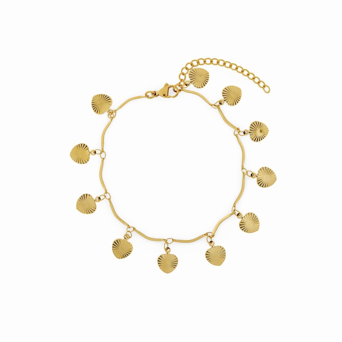 Tobillera Conchas Bañado en Oro 18K