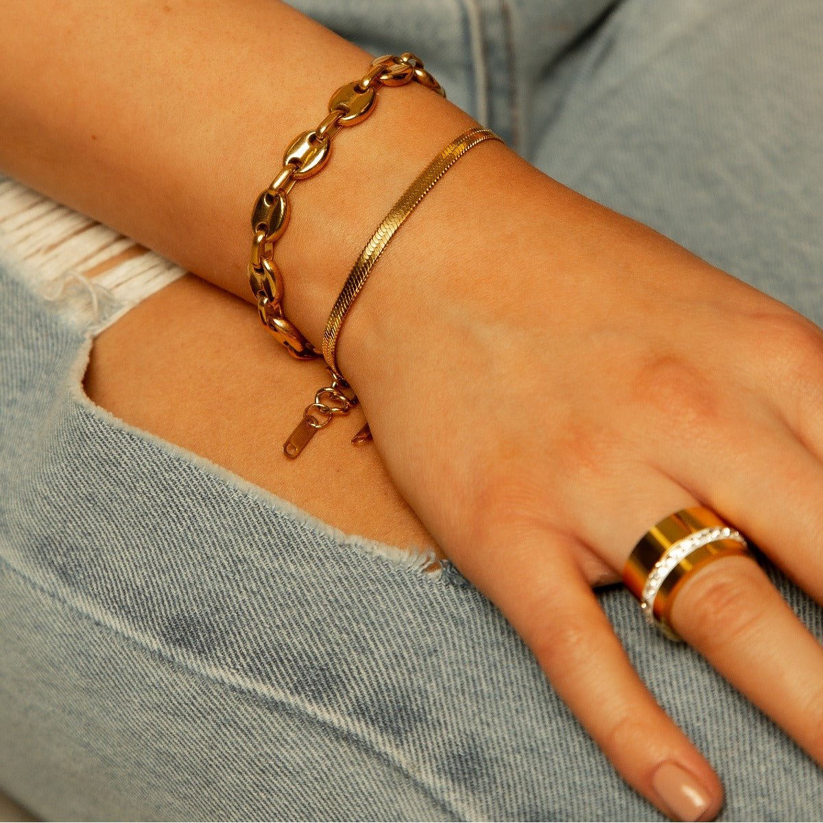 Pulsera Malha Bañada en Oro 18K
