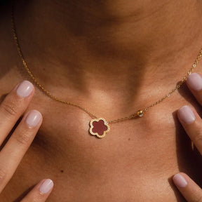 Collar Trevo Alhambra Inspiração Bañado en Oro 18K